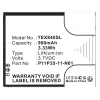 Batteri for Texas Instruments TI Nspire CX, Nspire CX CAS Graphing, TI-84 CE, Plus CE, TI-Nspire CX CAS 3.7L1200SPA, P11P35-11-N01 (900mAh, 3.7V) fra CELLONIC