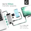 8-i-1 multi USB-port-hub – USB C til HDMI-adapter 4K @ 60Hz, USB type C, 3x USB A PD 3.0, SD, Micro SD og Ethernet – USB C dongle for Mac OS, Windows, Android