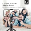 2-in-1 Selfie-Stick und Stativ – 1m langer ausziehbarer Selfie Stick & klappbares Dreibeinstativ mit Bluetooth Fernbedienung für Handy und Kamera – kompatibel mit iPhone, GoPro, Android & weiteren – Schwarz