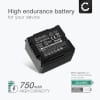 Batteri til Panasonic HDC-SD10 SD300 SD707 SD600 SD5 SD9 HDC-TM700 SDR-H250 H20 H40 H80 HS9 750mAh fra CELLONIC