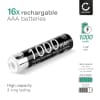 Cellonic® z ricaricabile - 1000mAh, precaricato, lunga durata - 16x Batteria AAA, Micro, HR03