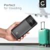 CELLONIC® USB Powerbank med 10000mAh og 4 USB Ports, - hurtig lader, mobil oplader, power pack + High Speed USB-C Cable L Shape Right Angle