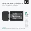 2x Batterie 1030mAh pour appareil photo Sony DCR, DEV, FDR, HDR - Remplacement modèle NP-FV70A NP-FV50A NP-FV30 NP-FV90 NP-FV100A