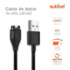 Cable USB para Garmin Fenix 7, 6, 6 Pro, 6X Pro, Vivoactive 4, 4S, 3, Forerunner 945, 45, Venu 2 - Cable de Carga y Datos 1m 1A negro PVC