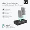 2x Batteri for Nikon D700 D70s D80 D90 D900 D100 D200 D300 D300S D50 D70 kamera - Reservebatteri EN-EL3e EN-EL3a EN-EL3 1600mAh + USB Dobbel Batterilader MH-18a, Kamerabatteri Lader