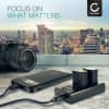 USB dobbel lader (NP-FW50) for Sony A6000 A6100 A6300 A5100 A5000 Alpha A7 II A7S II A7R II RX10 NEX-5 NEX-7 NEX-6 + 1m USB Kabel fra CELLONIC