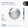 CELLONIC CR1616 Knappecellebatterier (Lithium, 50mAh, 3V) til Bilnøkler, Klokker, Sensorer – x6-Pakke
