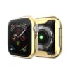 subtel® 2 in 1 Schutzhülle für Apple Watch SE / 6 / 5 / 4 - 40mm Bumper Case + Display Schutzglas, 360° Vollschutz f. Gehäuse u. Touch Bildschirm, Hülle Displayschutz Protector, Transparent / gold