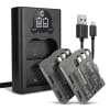 2x Batteri 2000mAh+ Dobbel Lader