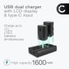 2x Batteri for Sony Alpha 7 IV, A6700, A6600, A7S III, Alpha 9, A9 kamera - Reservebatteri NP-FZ100 1600mAh + USB Dobbel Batterilader BC-QZ1, Kamerabatteri Lader