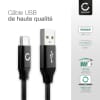 Câble USB C Type C de 2m pour Logitech Craft / MX Master 3 / MX Keys / MX Anywhere 3 transfert de données et charge 3A noir en Nylon