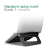 Universelt laptopstativ – Justerbart, lett, ergonomisk, kjølende, bærbart datamaskinholder - Ventilert, sammenleggbart notatbokstativ for arbeid, skrivebord, bord – Svart
