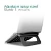 Universal Laptop Stand - Adjustable Lightweight Ergonomic Cooling Portable Computer Riser Tray Holder - Ventilated Foldable Notebook Elevator Cooler for Work, Desk, Table - White