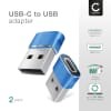 2x USB C till USB A Adapter - USB-C-hona till USB-A-hane konverting, stöd för synkning, laddning och dataöverföring för iPhone, iPad, Galaxy, telefon, surfplatta, bärbar dator - Blå