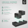 2x Batteri for Sony CCD-TVR118 CCD-TRV138 HDR-HC1 GV-D1000 HDR-SR1 DCR-PC100 kamera - Reservebatteri NP-FM50 NP-FM30 3200mAh + USB Dobbel Batterilader DCC-L50B AC-VQ50, Kamerabatteri Lader