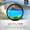 UV Filter für Ø 55mm Objektive und Kameras mit Ø 55mm Filtergewinde - Schutzfilter / Schutzglas, Sperrfilter, Klarfilter