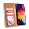 Étui de protection Cuir PU marron pour Samsung Galaxy A50 (SM-A505) - coque à clapet pour téléphone avec porte cartes et fonction stand et compatible rechargement sans fil