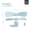 CELLONIC USB C Phone Fan for Smartphone, Mobile Phone, Tablet, Switch - Cute & Powerful Type C OTG Plug In Mobile Fan - Mini, Portable Travel Fan - Blue