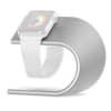 subtel iWatch Charging Stand for Apple Watch SE / 7 / 6 / 5 / 4 / 3 / 2 / 1 38mm / 40mm / 42mm / 44mm - Aluminum Smartwatch Strap Holder - Silver