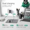 CELLONIC USB- og USB C-lader Dobbel USB til veggkontakt Strømadapter 20W PD Hurtiglading 2-port til iPhone, Samsung, iPad, Huawei, Switch, PSP, telefon, nettbrett - Hvit