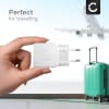 CELLONIC USB- og USB C-lader Dobbel USB til veggkontakt Strømadapter 20W PD Hurtiglading 2-port til iPhone, Samsung, iPad, Huawei, Switch, PSP, telefon, nettbrett - Hvit