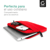 Funda para tablets de 10.1 pulgadas CELLONIC® de nylon rojo universal - Funda protectora para tablets con función de soporte, forro acolchado y bolsillo delantero | Funda impermeable