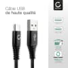 Câble Micro USB de 1m pour Nokia 1, 1 Plus, 1,3, 2, 2.4, 3, 5, 6 (2017), 130, 210, 220, 3310 (2017), Lumia 520, 530, 625, 630, 635, 735, 1320 transfert de données et charge 2.4A noir en PVC