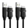 2x USB Kabel für Samsung YP-K3 YP-K5 YP-P2 YP-P3 YP-Q1 YP-Q3 YP-R1 YP-S3 YP-S5 YP-T10 YP-T9 MP3 Player und Abspielgeräte - Ladekabel 1.5m PVC Datenkabel schwarz