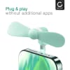 Fläkt för smartphone med USB-C kontakt - Mobilfläkt i smart mjukt turkos material för svalkande vind vart du än går