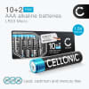 12-pack CELLONIC 1.5V Alkaline AAA-batterier – 1250mAh LR03, Micro, MN2400 engångsbatterier för fjärrkontroller, LED-lampor, leksaker, små elektroniska enheter m.m.