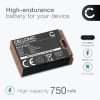 Batteri med typ C input for Canon EOS 100D, EOS Kiss X7, EOS M, EOS M10, EOS M100, EOS M2, EOS M50 LP-E12 (750mAh, 7.4V) fra CELLONIC