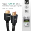 Cable HDMI 2.1 Macho a Macho de Ultra Alta Velocidad 4K/8K @60hz, 4K @120hz, 48Gbps eARC QFT QMS DSC chapado en oro de 24k HDMI Lead para Soundbar, HD TV, PS4, PS5, Xbox, Switch - 2 m de largo