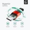 USB-C-adapter, 3,5 mm-uttak /AUX-splitter, lyd og lading, 60W PD, USB-C hurtigladerkabel for iPhone, Samsung, telefon, headset, hodetelefoner – Rød