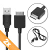2x USB Data Cable for Sony Walkman NW-A55L NWZ-ZX2 NWZ-A15 A10 NWZ-A816 A818 NWZ-E858 NWZ-ZX1 ZX100 Charger 1m Fast Transfer Charging Cable Walkman Connector - Black