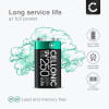 CELLONIC uppladdningsbart 9V batteri - 250mAh - förladdad och lång livslängd - 1x 9V / E-block / 6F22 / 6LR61 / AM-61 NiMH 1.2V för brandvarnare, trådlösa mikrofoner, leksaker eller fasta telefoner