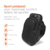 Telefoonhouder zwart voor joggen, fietsen, fitness en hardlopen - Plastic Sport armband met zakje voor creditcard, sleutels enz - Smartphone band met klittenband