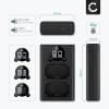2x Batteri for Sony A7 IV, A7C, A6700, A6600, A7S III, Alpha 1, A9, Alpha 7R III, 7R V Kameraer 2040mAh + Dobbel Lader fra CELLONIC