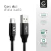 Cavo USB 3.1 Gen 1 con connettore USB C Type C per telefono Xiaomi Mi 11, 11 Ultra, 10, 10T Pro, Redmi Note 10, 10 Pro, 9, 9 Pro, 8 Pro filo di 2m cavetto dati & ricarica 3A in Nylon nero per cellulare