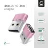 2x Adapter USB C til USB A – USB-C (høne) til USB-A (hane)-forbindelse med rask lading og dataoverføring til iPhone, iPad, Galaxy, telefon, nettbrett, laptop - rosa