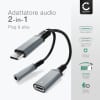 Adattatore da USB C a jack e ricarica rapida da 60 W, adattatore 2in1 da tipo C a cuffie da 3,5 mm - argento