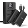 2x Batteri 2200mAh+ Dobbel Lader