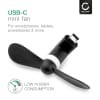 CELLONIC USB C telefonvifte for smarttelefon, mobiltelefon, nettbrett, Switch – Søt og kraftig Type C OTG vifteplugg – Mini, bærbar reisefvifte – svart