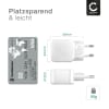 CELLONIC Doppel USB und USB C Ladegerät Netzstecker Ladeadapter 20W PD Schnellladegerät Netzteil kompatibel mit iPhone, Samsung, iPad, Huawei, Switch, PSP, GPS, Handy, Tablet - Weiß