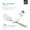 Miniventilador USB C de CELLONIC® para - Ventilador USB blanco con conector tipo C de TPE, ventilador portátil ligero de diseño funcional