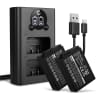 2x Batteri 1280mAh + Dobbel Lader