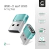 2x USB-C auf USB-A-Adapter – USB-C-Buchse auf USB-A-Stecker Konverter zum schnellen Laden & für schnelle Datenübertragung für iPhone, iPad, Galaxy, Telefon, Tablet, Laptop - grün