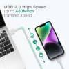 vit datakabel för Apple iPhone 14, 13, 12, 11, X, XS, XR, 8, 7, SE mobil & smartphone - 1m för snabb överföring - USB-sladd