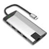 8-i-1 multi USB-port-hub – USB C til HDMI-adapter 4K @ 60Hz, USB type C, 3x USB A PD 3.0, SD, Micro SD og Ethernet – USB C dongle for Mac OS, Windows, Android