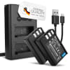 2x Batteri 1000mAh + Dubbel Laddare