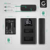 2x Batteri for Canon EOS M50, EOS M100, EOS 100D, PowerShot SX70 HS kamera - Reservebatteri LP-E12 820mAh + USB Dobbel Batterilader LC-E12 -E12E, Kamerabatteri Lader